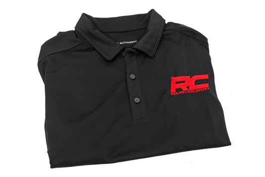 Rough Country 83910 Rough Country Polo | Rough Country Logo | Black | Moisture Wicking | Size M
