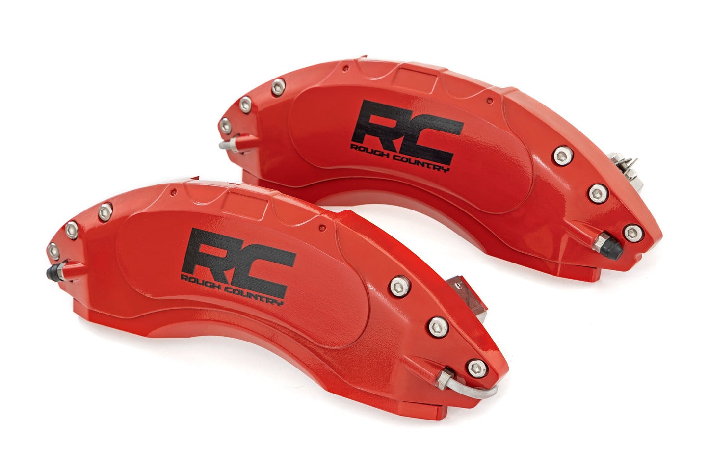 Rough Country 711402 Caliper Covers | Rear | Red | Jeep Wrangler JK/Wrangler Unlimited  (2007-2018)