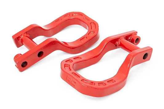 Rough Country RS132 Tow Hooks | Forged | Red | Chevy Silverado 1500 2WD/4WD (2019-2025 & Classic)
