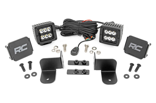 Rough Country 93082 LED Light Kit | Rear Mount | 2" Black Pair | Spot | Polaris Ranger XP 1000