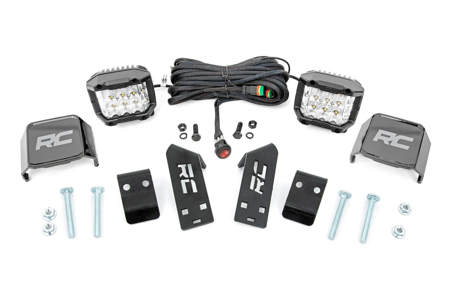 Rough Country 93078 LED Light Kit | "A" Pillar Mount | 2" Chrome Pair | Wide Angle | Polaris RZR PRO XP