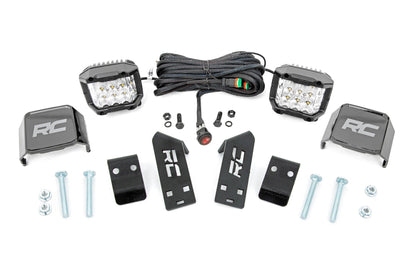 Rough Country 93078 LED Light Kit | "A" Pillar Mount | 2" Chrome Pair | Wide Angle | Polaris RZR PRO XP