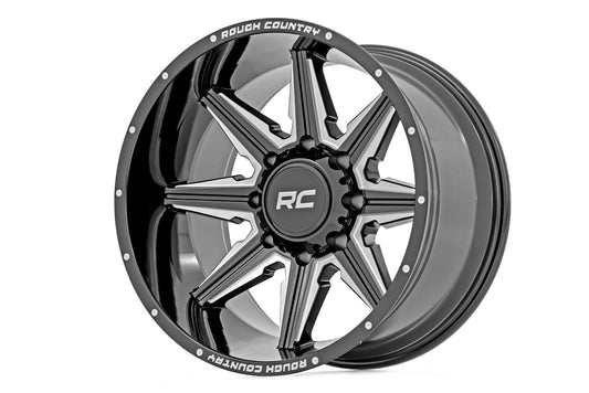 Rough Country 91201212M Rough Country 91M Series Wheel | One-Piece | Gloss Black | 20x12 | 6x5.5 | -44mm