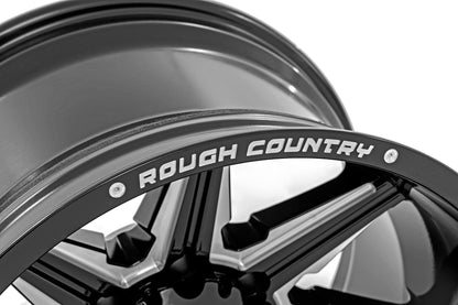 Rough Country 91201206M Rough Country 91M Series Wheel | One-Piece | Gloss Black | 20x12 | 8x180 | -44mm