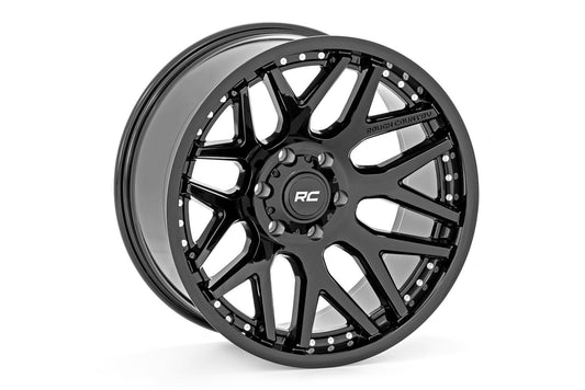 Rough Country 95221012 Rough Country 95 Series Wheel | One-Piece | Gloss Black | 22x10 | 6x5.5 | -25mm