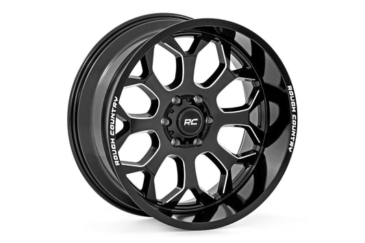 Rough Country 96200912 Rough Country 96 Series Wheel | One-Piece | Gloss Black | 20x9 | 6x5.5 | -12mm
