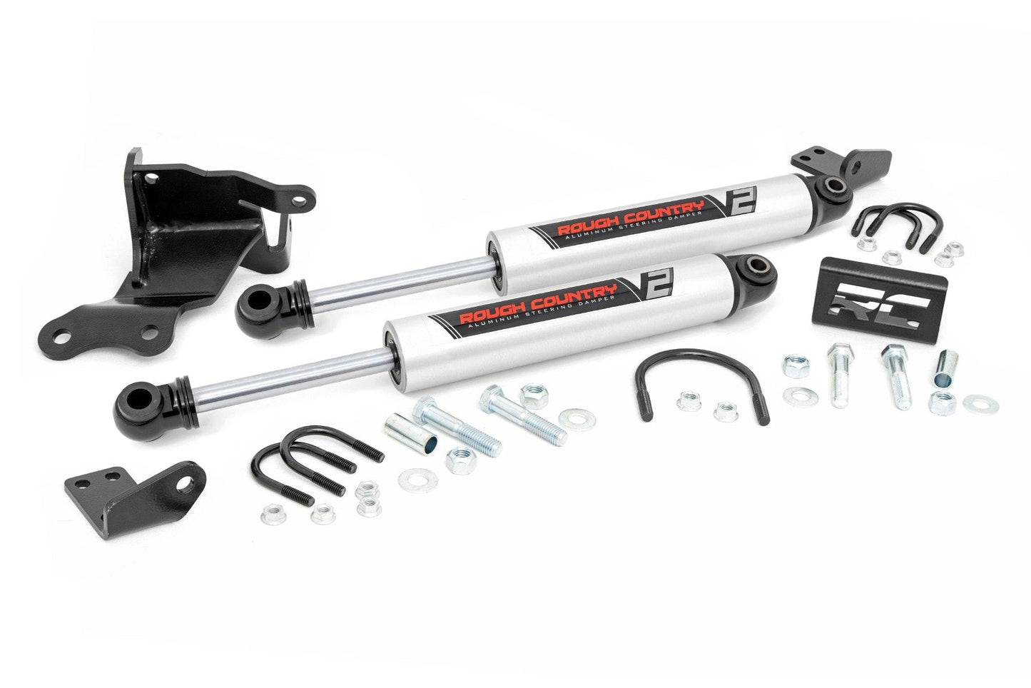 Rough Country 8730470 V2 Steering Stabilizer | Dual | 2.5-8 Inch Lift | Jeep Gladiator JT/Wrangler JL (18-25)