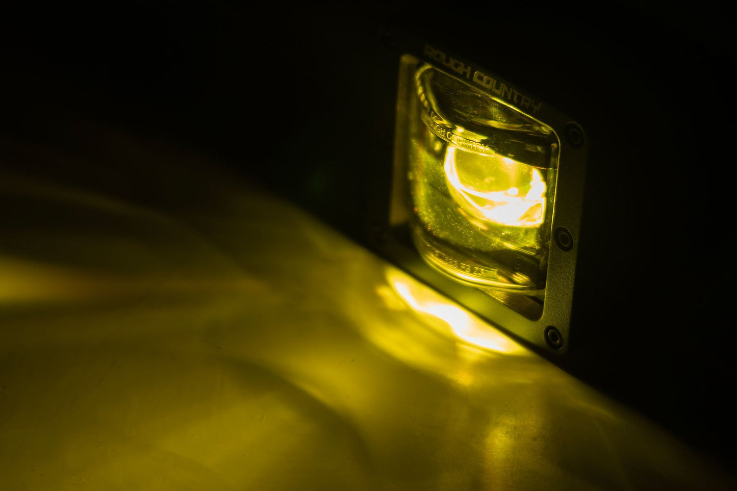Rough Country 70907A 2 Inch Black Series LED Light Pods | SAE Fog | Yellow