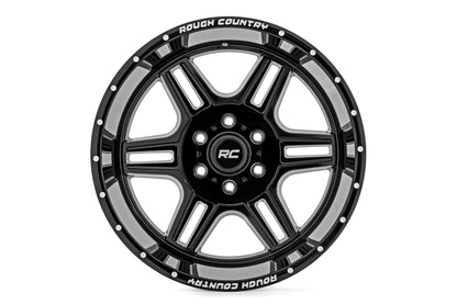 Rough Country 92201210 Rough Country 92 Series Wheel | Machined One-Piece | Gloss Black | 20x12 | 8x6.5 | -44mm