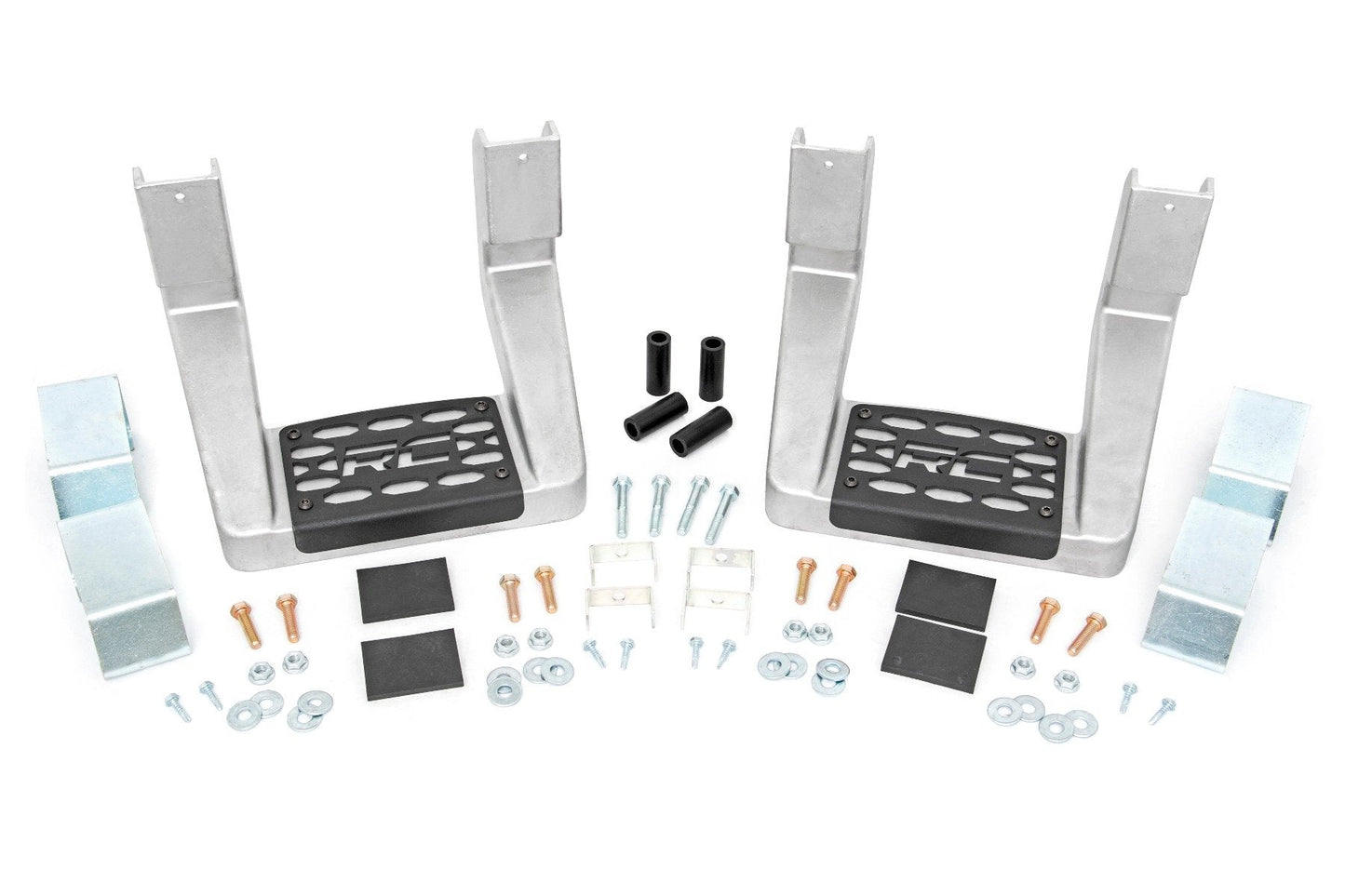 Rough Country 117510 Single Hoop Step | Universal | Alum | Pair | Multiple Makes & Models (Chevy/Ford/GMC/Ram)