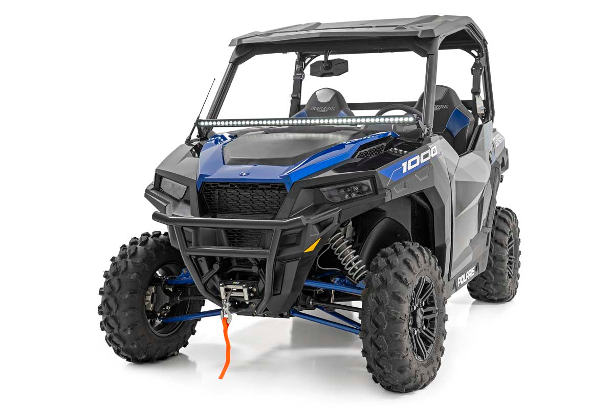 Rough Country 93035 LED Light Kit | Lower Windshield | 50" Black Single Row | White DRL | Polaris General XP 4 1000