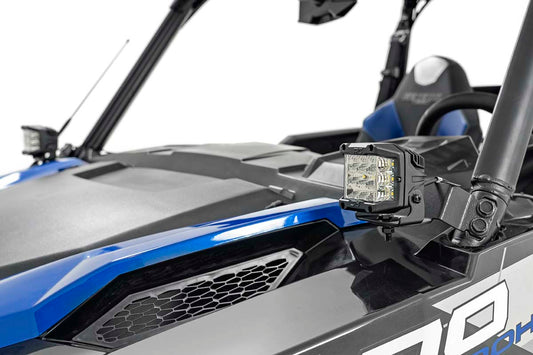 Rough Country 93022 LED Light Kit | Cage Mount | 2" Black Pair | Spot | Polaris General XP 4 1000