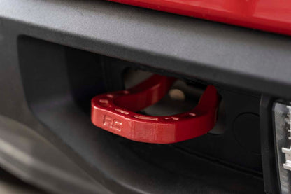 Rough Country RS132 Tow Hooks | Forged | Red | Chevy Silverado 1500 2WD/4WD (2019-2025 & Classic)
