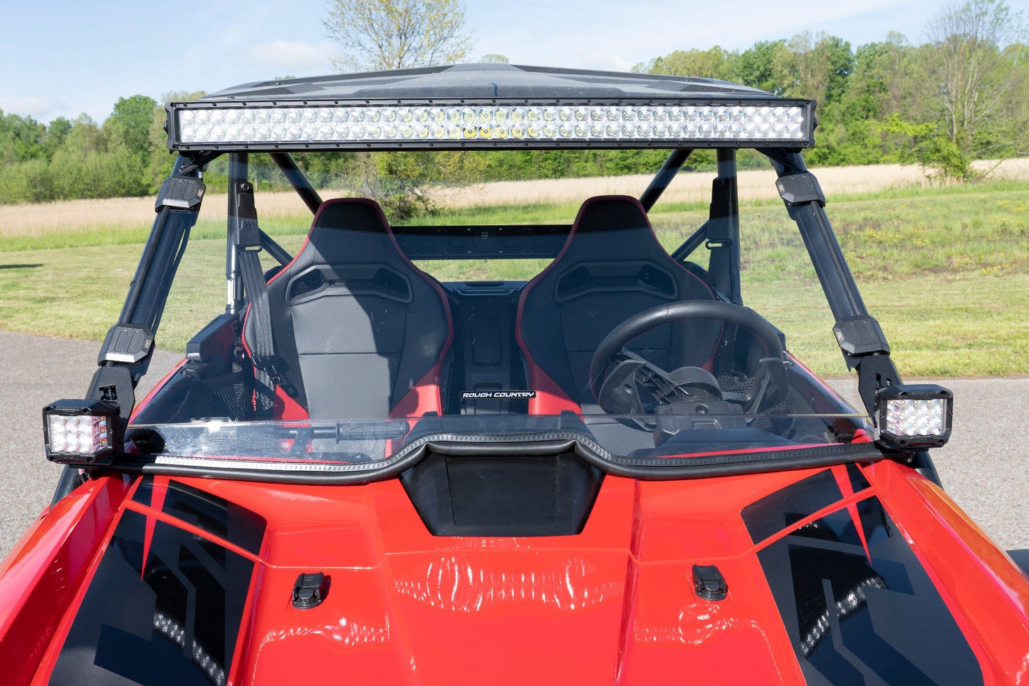 Rough Country 92034 LED Light Kit | Cage Mount | 2" Black Pair | White DRL | Honda Talon 1000