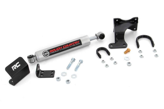 Rough Country 8731930 N3 Steering Stabilizer | Axle Bracket | 2-8 Inch Lift | Jeep Wrangler JK (07-18)
