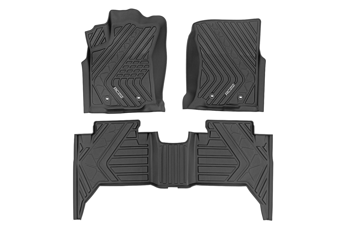 Rough Country FF-71216 Flex-Fit Floor Mats | Front and Rear | Toyota Tacoma 2WD/4WD (2016-2023)