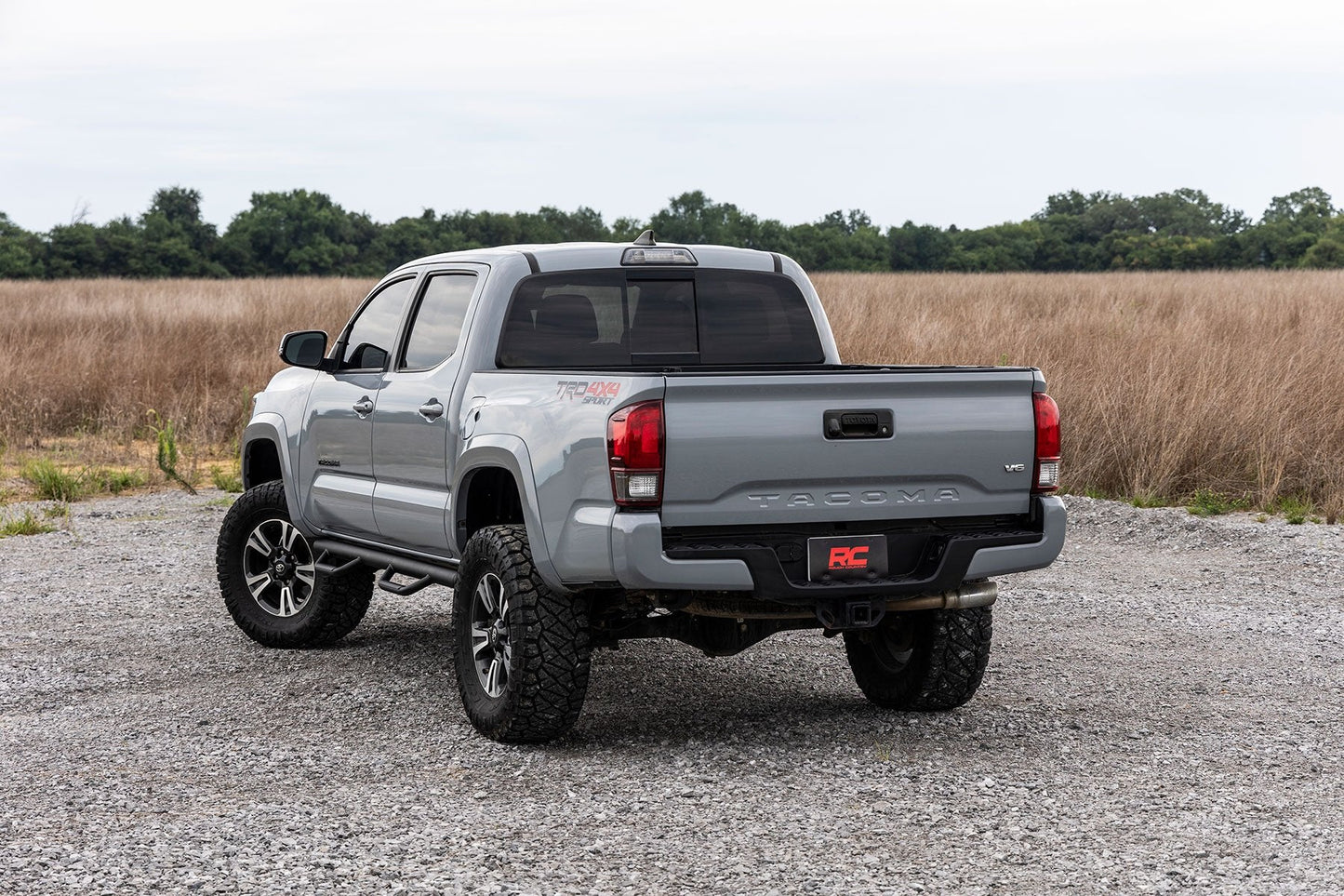 Rough Country RCT0580CCB Nerf Steps | Cab Length | Crew Cab | 5' Bed | Toyota Tacoma 2WD/4WD (05-23)