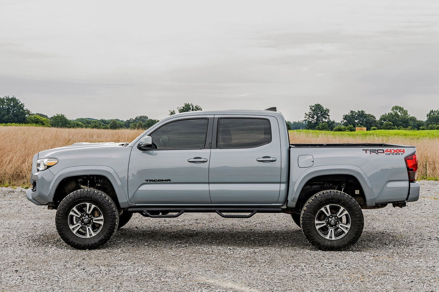Rough Country RCT0580CCB Nerf Steps | Cab Length | Crew Cab | 5' Bed | Toyota Tacoma 2WD/4WD (05-23)