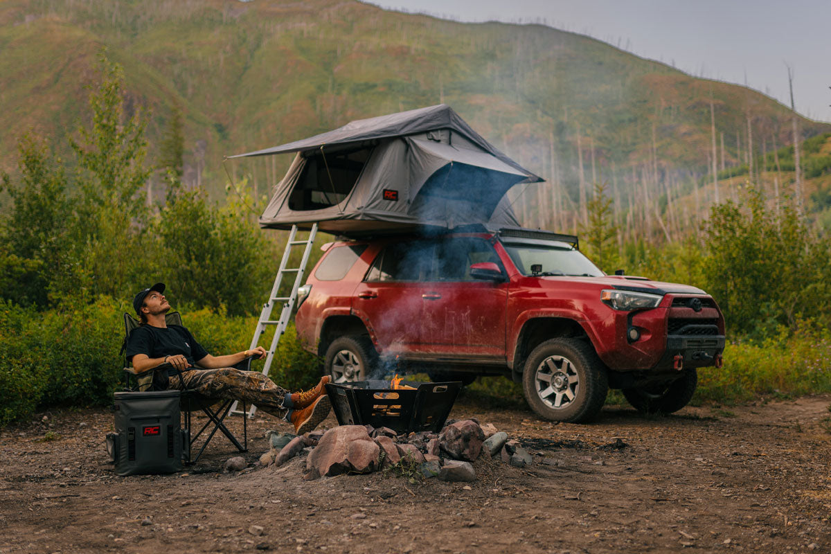 Rough Country 99050 Roof Top Tent | Rack Mount | 12 Volt Accessory & LED Light Kit
