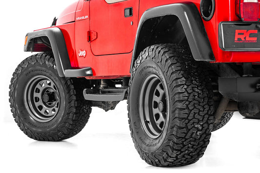Rough Country RC158545G Steel Wheel | Gray | 15x8 | 5x4.5 | 3.30 Bore | -19