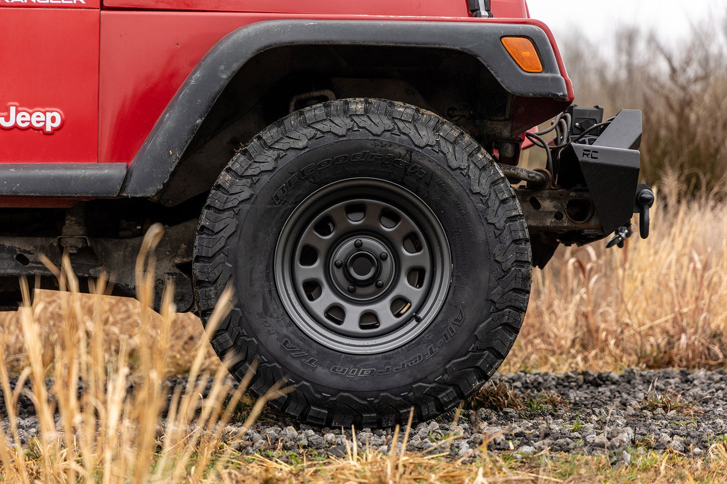 Rough Country RC158545G Steel Wheel | Gray | 15x8 | 5x4.5 | 3.30 Bore | -19