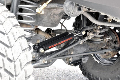 Rough Country 87308 Dual Steering Stabilizer | 2.5-6.5 Inch Lift | Jeep Comanche MJ/Wrangler TJ/Wrangler Unlimited