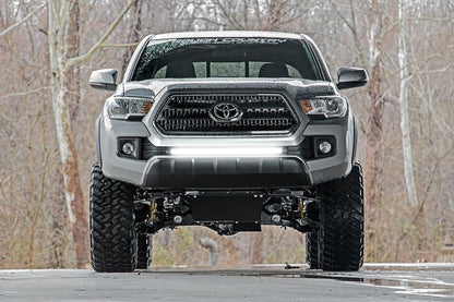Rough Country 70619BLDRL LED Light Kit | Lower Grille Mount | 30" Black Single Row | White DRL | Toyota Tacoma (16-23)