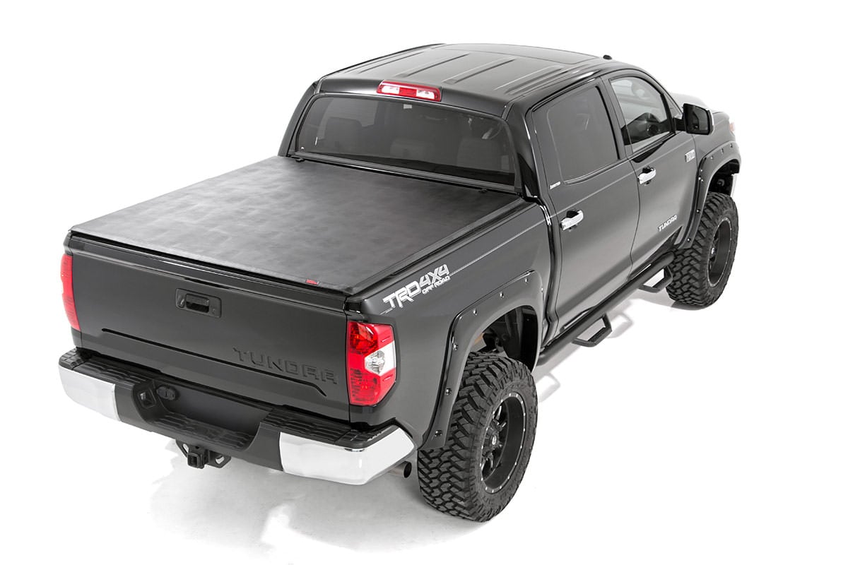 Rough Country 41419650A Soft Tri-Fold Bed Cover | 6'7" Bed | Toyota Tundra 2WD/4WD (2007-2025)