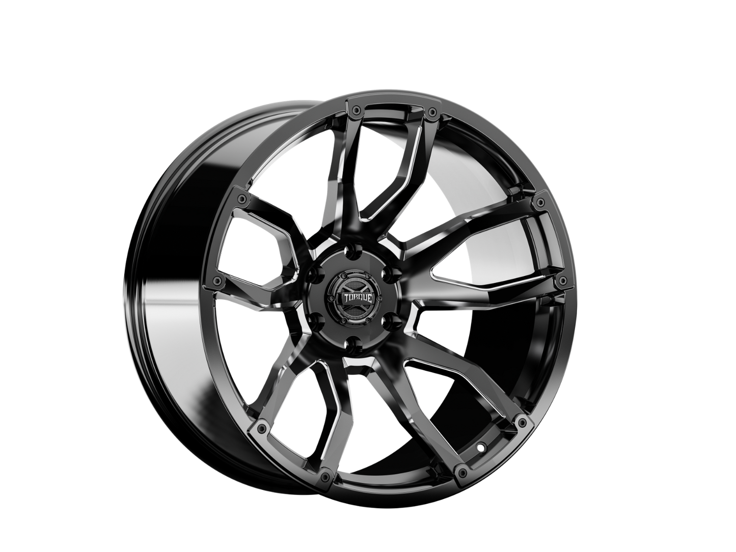Torque TW403C-20908333-12 Torque Impact | Gloss Black w/Milled Accents | 20x9 | 6x5.5 | -12mm