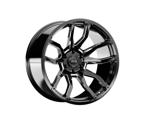 Torque TW403C-20908333-12 Torque Impact | Gloss Black w/Milled Accents | 20x9 | 6x5.5 | -12mm