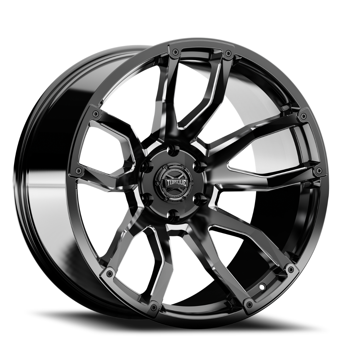 Torque TW403C-20903633-12 Torque Impact | Gloss Black w/Milled Accents | 20x9 | 6x135 | -12mm