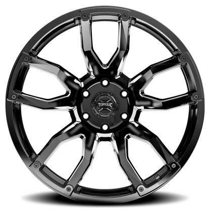 Torque TW403C-20908333-12 Torque Impact | Gloss Black w/Milled Accents | 20x9 | 6x5.5 | -12mm