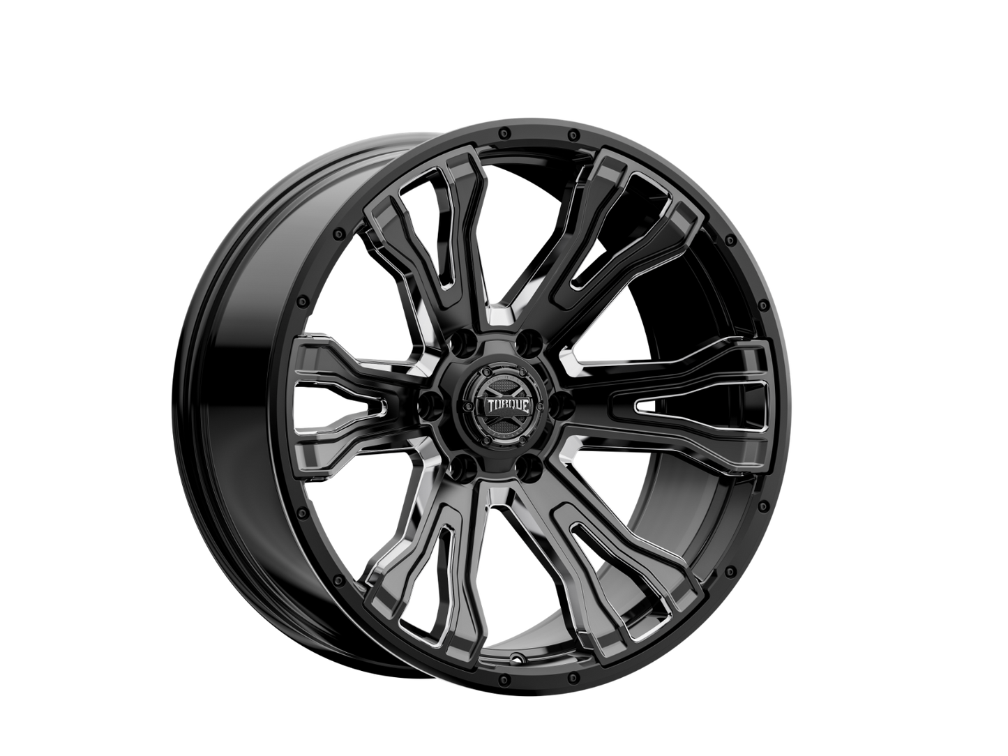 Torque TW407C-20908413-12 Torque Prime | Gloss Black w/Milled Accent | 20x9 | 6x5.5 | -12mm