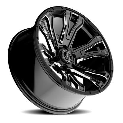 Torque TW407C-20908413-12 Torque Prime | Gloss Black w/Milled Accent | 20x9 | 6x5.5 | -12mm