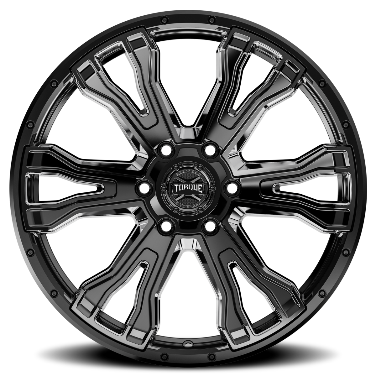 Torque TW407C-20908413-12 Torque Prime | Gloss Black w/Milled Accent | 20x9 | 6x5.5 | -12mm