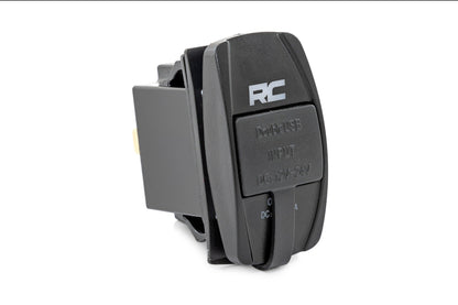 Rough Country 709USB USB Switch Insert | 2x1 with Logo | Blue Back Light