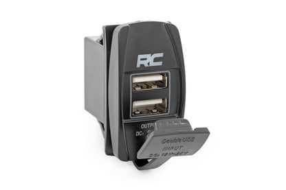 Rough Country 709USB USB Switch Insert | 2x1 with Logo | Blue Back Light