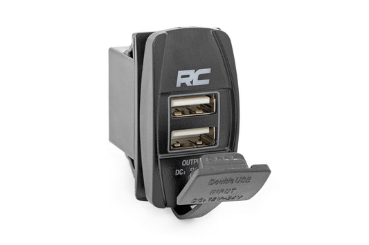 Rough Country 709USB USB Switch Insert | 2x1 with Logo | Blue Back Light