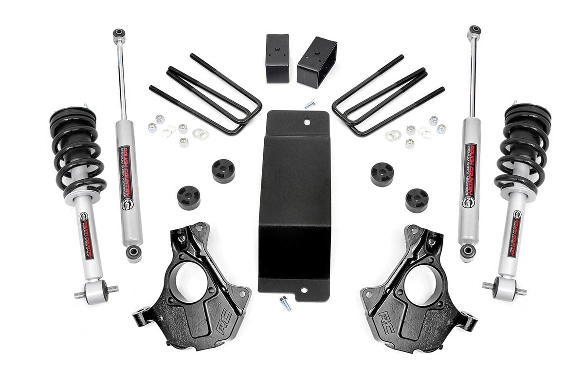 Rough Country 12132 3.5 Inch Lift Kit | Alu/Stamp Steel LCA | N3 Strut | Chevy/GMC 1500 (14-18 & Classic)