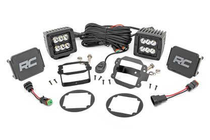 Rough Country 70630 LED Light Kit | Fog Mount | 2" Black Pair | Jeep Wrangler JK/Wrangler Unlimited (10-18)