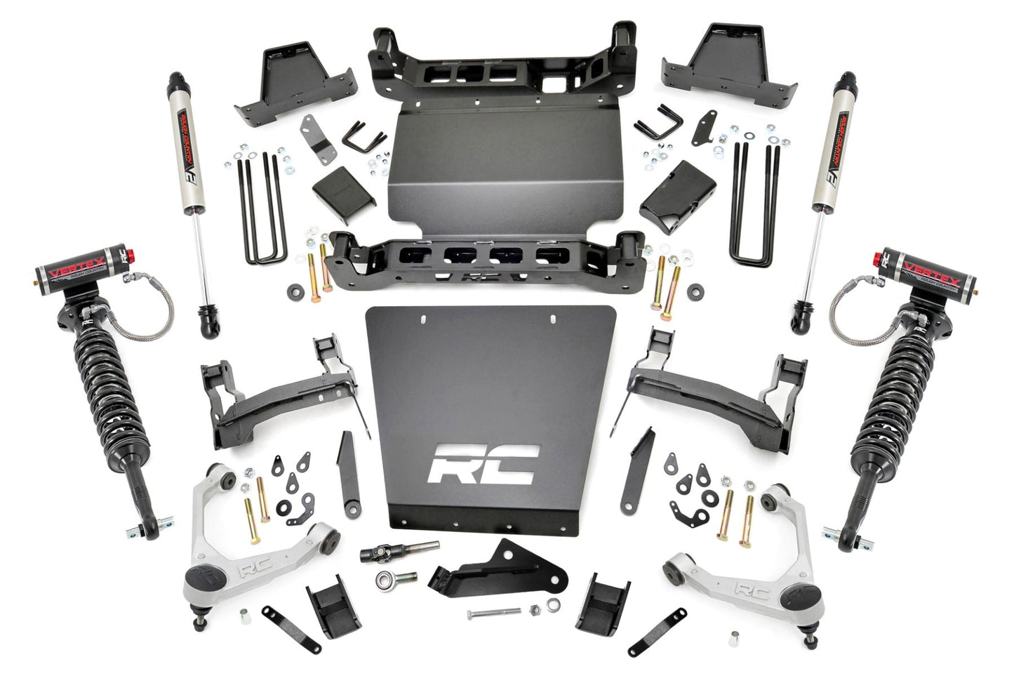 Rough Country 11657 7 Inch Stamped Steel LCA Lift Kit | Forged UCA | Bracket | Vertex/V2 Shks | Chevy/GMC 1500 (16-18)