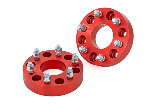 Rough Country 1160RED 1.5 Inch Wheel Spacers | 6x5.5 | Red | Chevy/GMC 1500 Truck & SUV