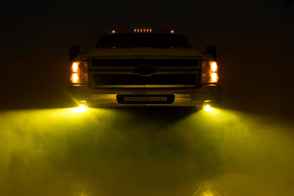 Rough Country 70907A 2 Inch Black Series LED Light Pods | SAE Fog | Yellow