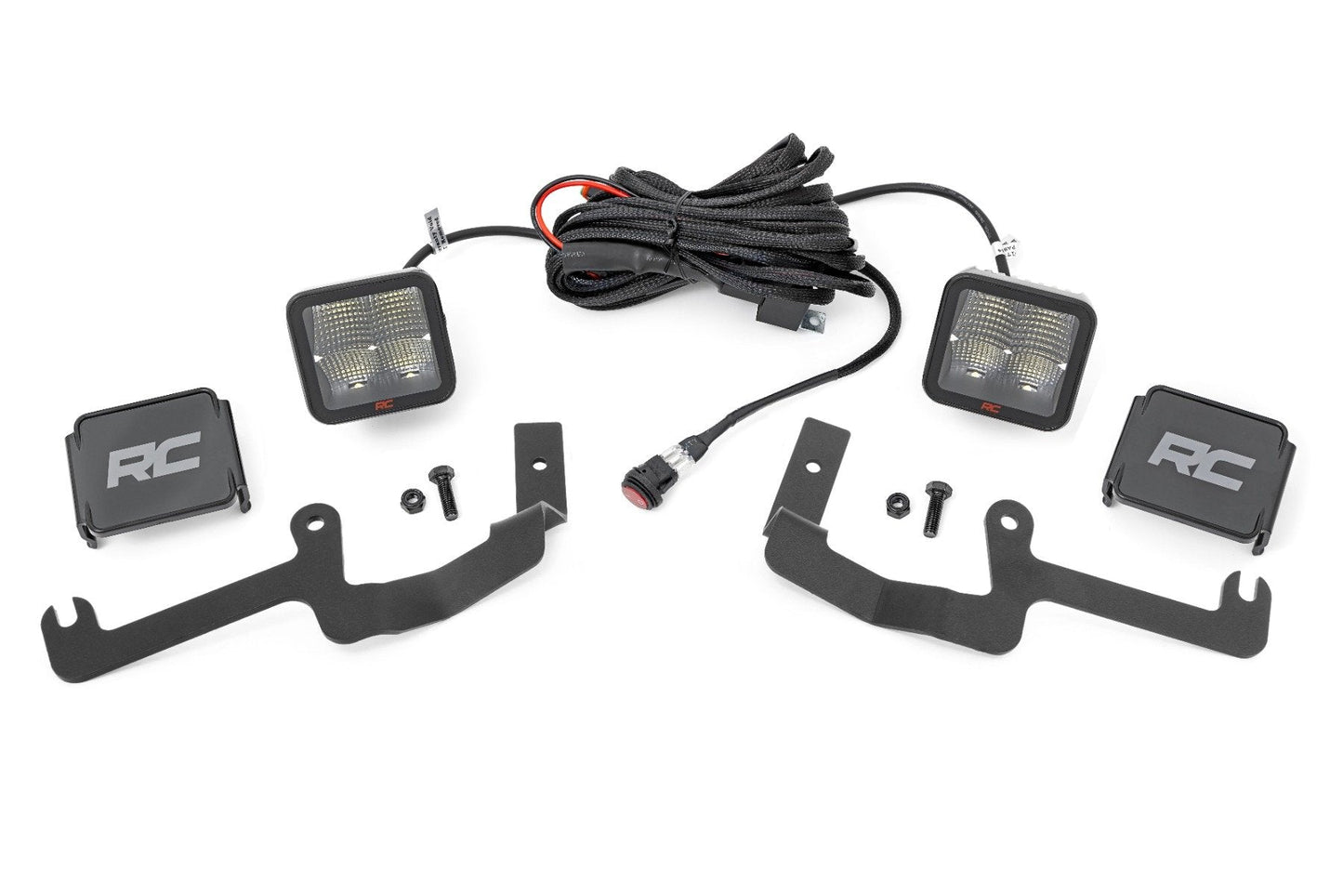 Rough Country 80841 LED Light Kit | Ditch Mount | 2" Spectrum Pair | Spot | Chevy Silverado 1500 (19-26)