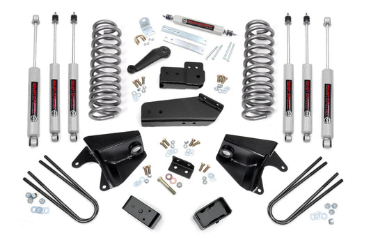 Rough Country 465B33 4 Inch Lift Kit | Quad Front Shocks | Rear Blocks | Ford Bronco 4WD (80-96)